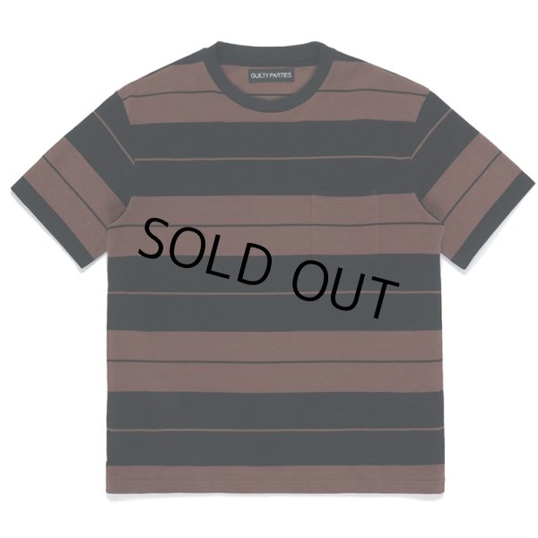 画像1: WACKO MARIA/STRIPED T-SHIRT（BROWN/BLACK）［ストライプT-23春夏］ (1)