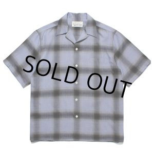 画像: WACKO MARIA/OMBRE CHECK OPEN COLLAR SHIRT（PURPLE/BLACK）［オンブレチェックオープンカラーシャツ-23春夏］