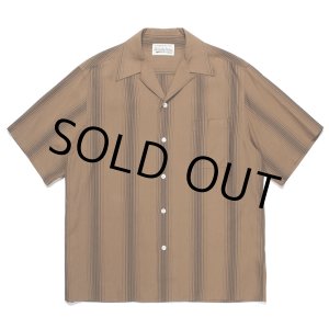 画像: WACKO MARIA/STRIPED OPEN COLLAR SHIRT（BROWN）［ストライプオープンカラーシャツ-23春夏］