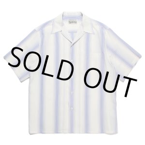 画像: WACKO MARIA/STRIPED OPEN COLLAR SHIRT（WHITE）［ストライプオープンカラーシャツ-23春夏］