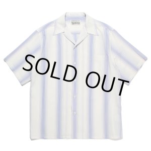 画像: WACKO MARIA/STRIPED OPEN COLLAR SHIRT（WHITE）［ストライプオープンカラーシャツ-23春夏］