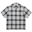 画像1: WACKO MARIA/OMBRE CHECK OPEN COLLAR SHIRT（WHITE/BLACK）［オンブレチェックオープンカラーシャツ-23春夏］ (1)