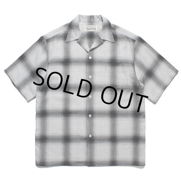 画像1: WACKO MARIA/OMBRE CHECK OPEN COLLAR SHIRT（WHITE/BLACK）［オンブレチェックオープンカラーシャツ-23春夏］ (1)