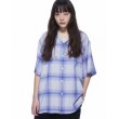 画像2: WACKO MARIA/OMBRE CHECK OPEN COLLAR SHIRT（WHITE/PURPLE）［オンブレチェックオープンカラーシャツ-23春夏］ (2)