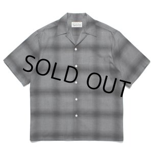 画像: WACKO MARIA/OMBRE CHECK OPEN COLLAR SHIRT（GRAY/BLACK）［オンブレチェックオープンカラーシャツ-23春夏］