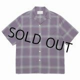 画像: WACKO MARIA/OMBRE CHECK OPEN COLLAR SHIRT（PURPLE）［オンブレチェックオープンカラーシャツ-23春夏］