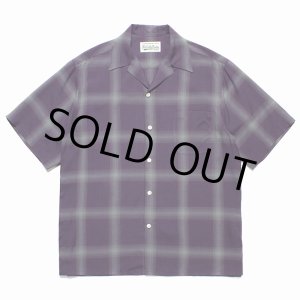 画像: WACKO MARIA/OMBRE CHECK OPEN COLLAR SHIRT（PURPLE）［オンブレチェックオープンカラーシャツ-23春夏］