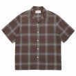 画像1: WACKO MARIA/OMBRE CHECK OPEN COLLAR SHIRT（BROWN）［オンブレチェックオープンカラーシャツ-23春夏］ (1)