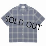 画像: WACKO MARIA/OMBRE CHECK OPEN COLLAR SHIRT（NAVY）［オンブレチェックオープンカラーシャツ-23春夏］