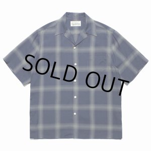 画像: WACKO MARIA/OMBRE CHECK OPEN COLLAR SHIRT（NAVY）［オンブレチェックオープンカラーシャツ-23春夏］