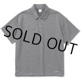 画像: CALEE/Mix tweed jersey type drop shoulder polo shirt（Gray） 【50%OFF】［ドロップショルダーポロシャツ-23春夏］