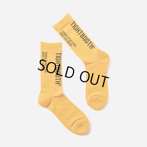 画像1: TIGHTBOOTH/LABEL LOGO SOCKS（Yellow） 【20%OFF】［レーベルロゴソックス-23春夏］ (1)