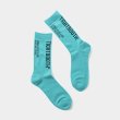 画像1: TIGHTBOOTH/LABEL LOGO SOCKS（Turquoise） 【20%OFF】［レーベルロゴソックス-23春夏］ (1)