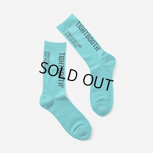 画像1: TIGHTBOOTH/LABEL LOGO SOCKS（Turquoise） 【20%OFF】［レーベルロゴソックス-23春夏］ (1)