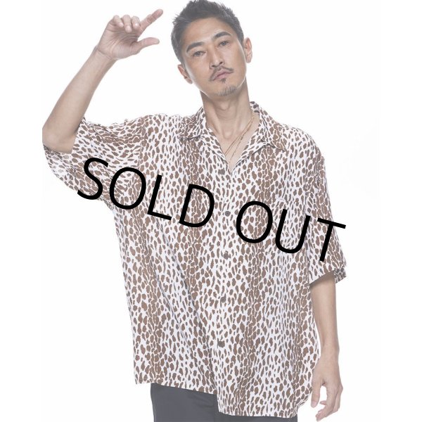 画像2: WACKO MARIA/LEOPARD OPEN COLLAR SHIRT（BROWN）［レオパードオープンカラーシャツ-23春夏］ (2)