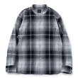 画像1: RATS/STAND COLLAR CHECK SHIRT（GRAY CHECK） 【30%OFF】［スタンドカラーチェックシャツ-23春夏］ (1)