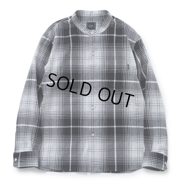 画像1: RATS/STAND COLLAR CHECK SHIRT（GRAY CHECK） 【30%OFF】［スタンドカラーチェックシャツ-23春夏］ (1)