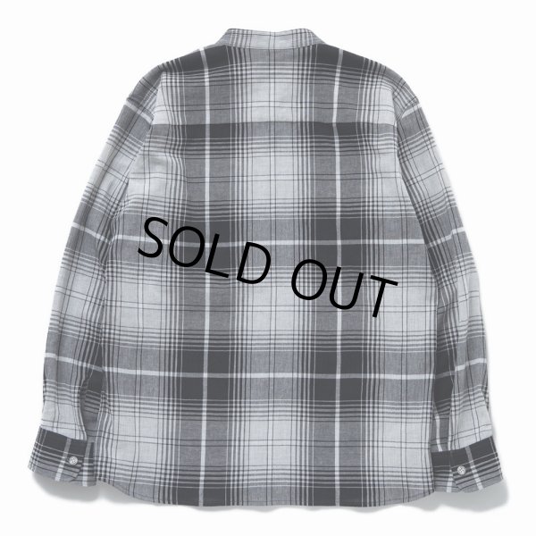 画像2: RATS/STAND COLLAR CHECK SHIRT（GRAY CHECK） 【30%OFF】［スタンドカラーチェックシャツ-23春夏］ (2)