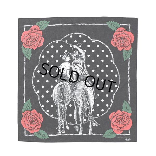 画像1: CHALLENGER/HORSE BANDANA（BLACK）［ホースバンダナ-23秋冬］ (1)