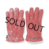 画像: CHALLENGER/BANDANA LEATHER GLOVE（RED）［バンダナレザーグローブ-23秋冬］