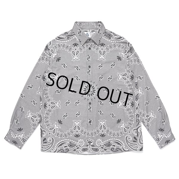 画像1: CHALLENGER/L/S BANDANA NEL SHIRT（GRAY）［バンダナネルシャツ-23秋冬］ (1)