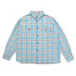 画像1: CHALLENGER/L/S CHECK SHRIT（BLUE）［チェックシャツ-23秋冬］ (1)