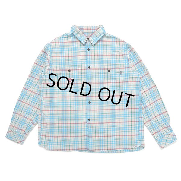 画像1: CHALLENGER/L/S CHECK SHRIT（BLUE）［チェックシャツ-23秋冬］ (1)