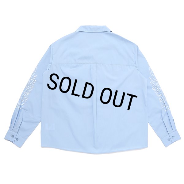 画像2: CHALLENGER/L/S FIRE WORK SHIRT（SAX BLUE）［ファイヤーワークシャツ-23秋冬］ (2)