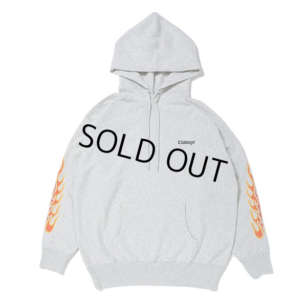 画像1: CHALLENGER/FLAMES HOODIE（HEATHER GRAY）［プルオーバーパーカー-23秋冬］ (1)