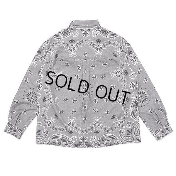 画像2: CHALLENGER/L/S BANDANA NEL SHIRT（GRAY）［バンダナネルシャツ-23秋冬］ (2)