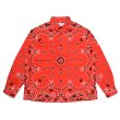 画像1: CHALLENGER/L/S BANDANA NEL SHIRT（RED）［バンダナネルシャツ-23秋冬］ (1)