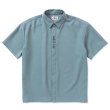 画像1: CALEE/Embroidery fly front S/S shirt（Lt.Blue）［フライフロントシャツ-23春夏］ (1)