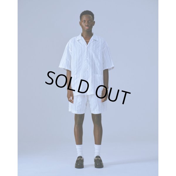 画像3: COOTIE PRODUCTIONS/Stripe Sucker Cloth 2 Tuck Easy Shorts（Black）［ストライプサッカーツータックショーツ-23春夏］ (3)