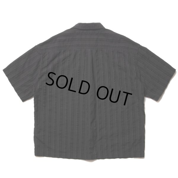 画像2: COOTIE PRODUCTIONS/Stripe Sucker Cloth Open Collar S/S Shirt（Black）［ストライプサッカーオープンカラーシャツ-23春夏］ (2)