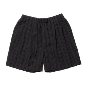 画像: COOTIE PRODUCTIONS/Stripe Sucker Cloth 2 Tuck Easy Shorts（Black）［ストライプサッカーツータックショーツ-23春夏］