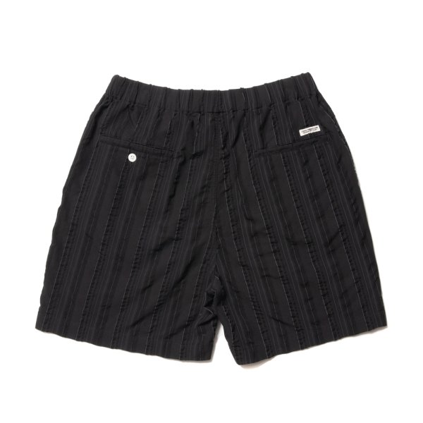 画像2: COOTIE PRODUCTIONS/Stripe Sucker Cloth 2 Tuck Easy Shorts（Black）［ストライプサッカーツータックショーツ-23春夏］ (2)