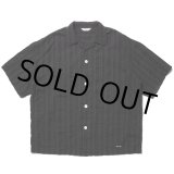 画像: COOTIE PRODUCTIONS/Stripe Sucker Cloth Open Collar S/S Shirt（Black）［ストライプサッカーオープンカラーシャツ-23春夏］
