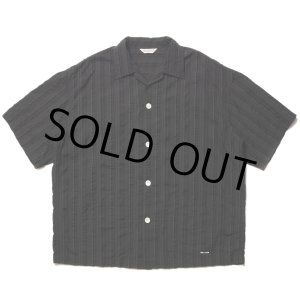 画像: COOTIE PRODUCTIONS/Stripe Sucker Cloth Open Collar S/S Shirt（Black）［ストライプサッカーオープンカラーシャツ-23春夏］