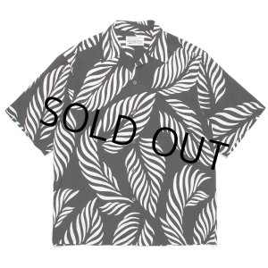 画像: WACKO MARIA/LEAF HAWAIIAN SHIRT（BLACK/WHITE）［リーフハワイアンシャツ-23春夏］