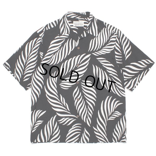 画像1: WACKO MARIA/LEAF HAWAIIAN SHIRT（BLACK/WHITE）［リーフハワイアンシャツ-23春夏］ (1)