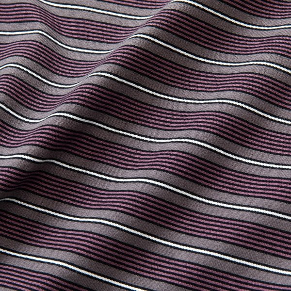 画像3: 【40%OFF】CALEE/Drop shoulder narrow pitch border S/S cutsew（Black/Purple）［ドロップショルダーボーダーT-23春夏］ (3)