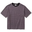 画像1: 【40%OFF】CALEE/Drop shoulder narrow pitch border S/S cutsew（Black/Purple）［ドロップショルダーボーダーT-23春夏］ (1)