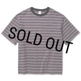 画像: 【40%OFF】CALEE/Drop shoulder narrow pitch border S/S cutsew（Black/Purple）［ドロップショルダーボーダーT-23春夏］