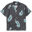 画像1: CALEE/Allover feather pattern amunzen cloth S/S shirt（Black） 【50%OFF】［フェザーオープンカラーシャツ-23春夏］ (1)