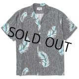 画像: CALEE/Allover feather pattern amunzen cloth S/S shirt（Black） 【50%OFF】［フェザーオープンカラーシャツ-23春夏］