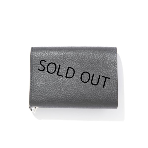 画像2: CALEE/SILVER STAR CONCHO FLAP LEATHER HALF WALLET（BLACK）［レザーハーフウォレット-24秋冬］ (2)