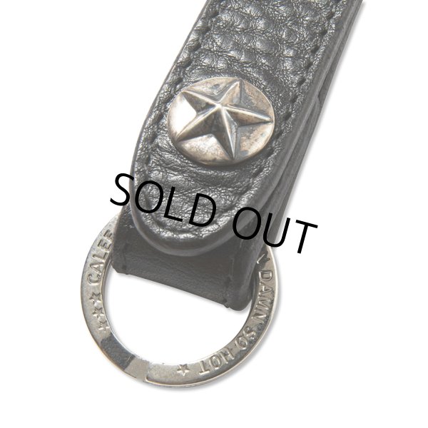 画像2: CALEE/SILVER STAR CONCHO LEATHER KEY RING ＜TYPE B＞（BLACK）［レザーキーリング-24春夏］ (2)