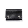 画像1: CALEE/SILVER STAR CONCHO FLAP LEATHER HALF WALLET（BLACK）［レザーハーフウォレット-24秋冬］ (1)