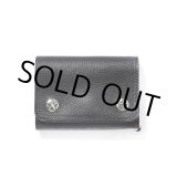 画像: CALEE/SILVER STAR CONCHO FLAP LEATHER HALF WALLET（BLACK）［レザーハーフウォレット-24秋冬］