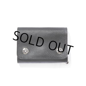 画像: CALEE/SILVER STAR CONCHO FLAP LEATHER HALF WALLET（BLACK）［レザーハーフウォレット-24秋冬］